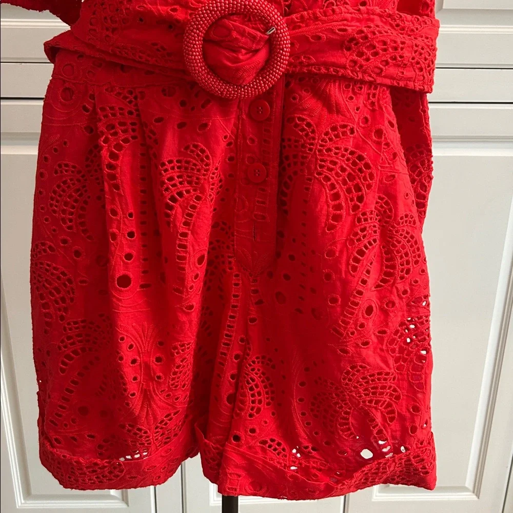 NWT! FARM Rio Red Eyelet Romper - Picture 3 of 11